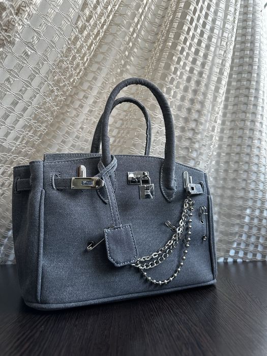 Джинсовая сумка под Hermes + подарочная упаковка