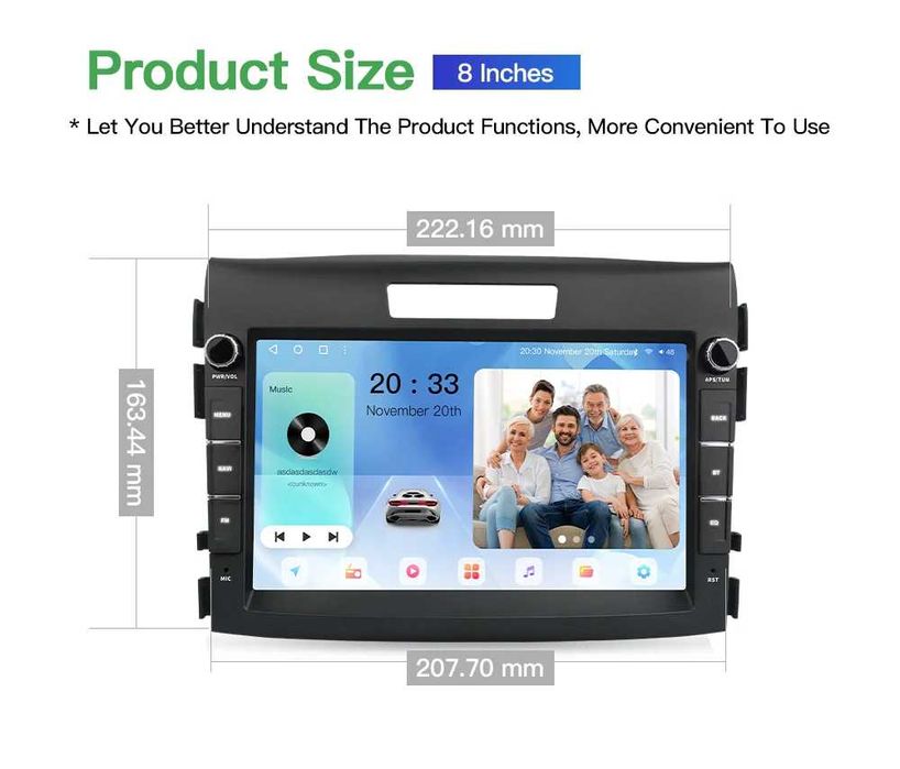 Honda CR-V 2012-2016 година  8” 2-DIN с Android 14, 4/64GB