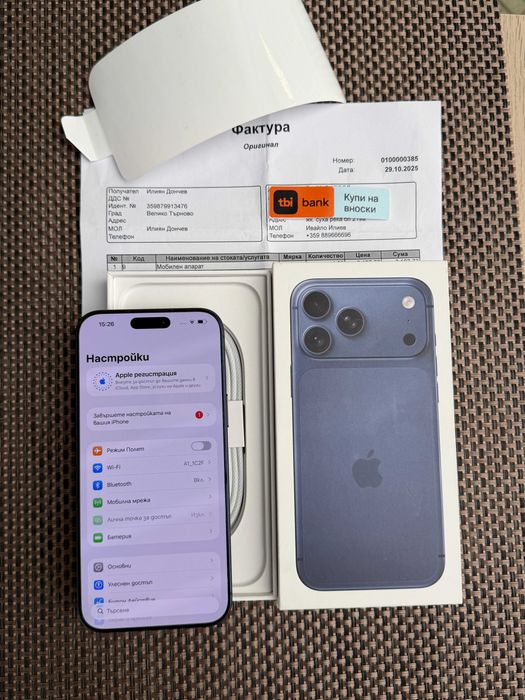 НОВ! 24М ГАР 1Tb iPhone 17 Pro Max Лизинг от 58€/мес 1000Gb  Deep Blue