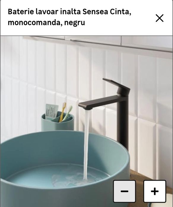 Baterie lavoar înaltă Sensea Cinta , negru