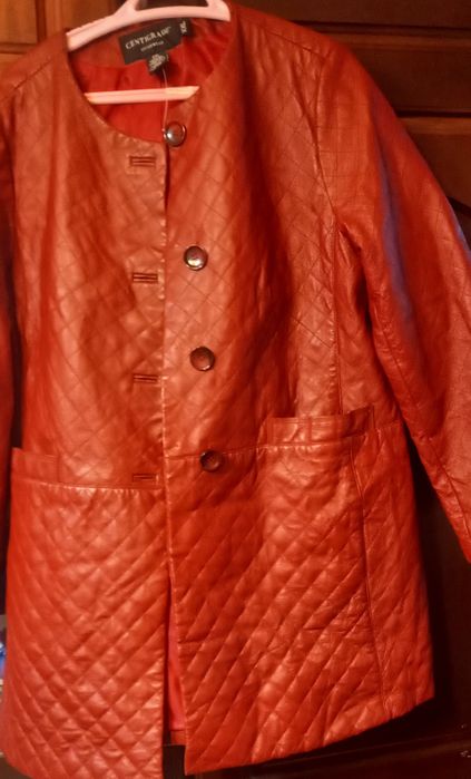 Geaca din piele naturală  rosu inchis