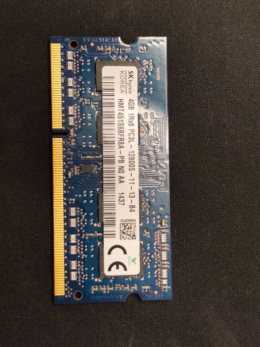 8 GB SK Hynix 1Rx8 PC3L-12800S-11-13-B4 (2X4 GB Dual Channel )