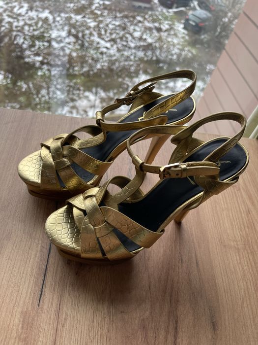 Sandale aurii YSL Saint Laurent