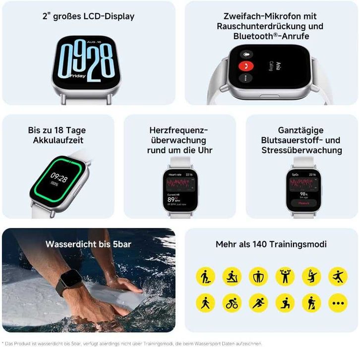 Смарт часовник Xiaomi Redmi Watch 5 Active, 2.00''