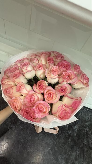 Свежие розы 35 шт