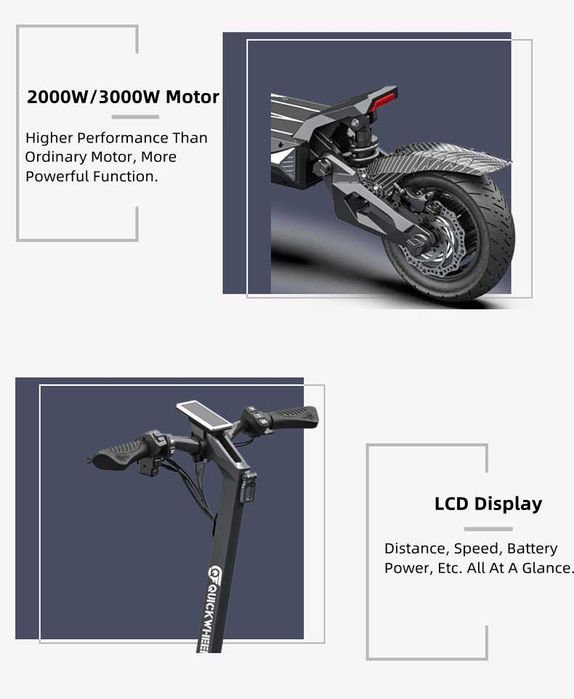 Електрическа тротинетка скутер 72V 2*1500W с два мотора