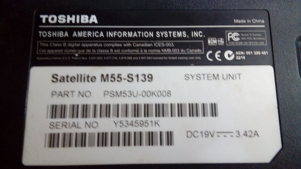 Поддон TOSHIBA Satellite M55-S139