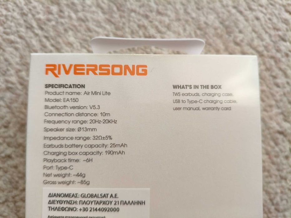 Casti In-Ear Riversong Air Mini Light Wireless fara fir Bluetooth NOI
