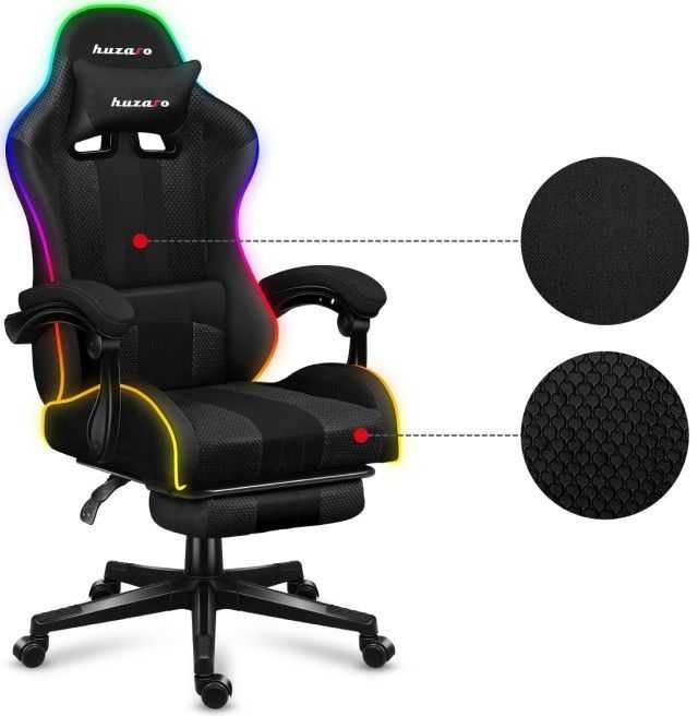 Гейминг стол Huzaro - Force 4.7 RGB, черен