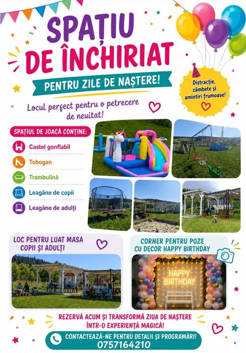 Oferta!!!Zile de naștere copii în natură
