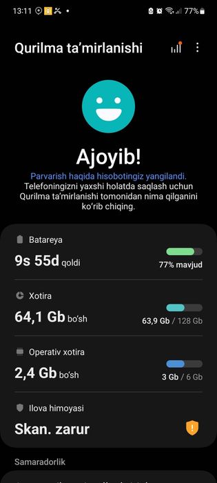 Samsung A71 telfoni