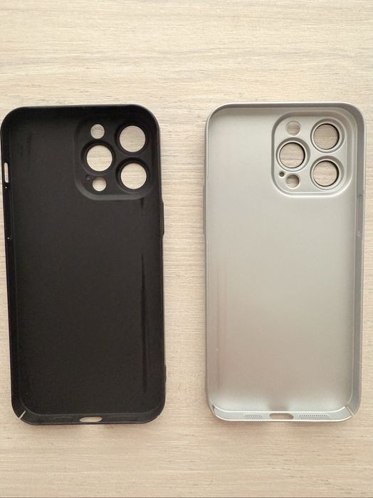 Чехол с защитой камера на Iphone 14/15 PRO MAX Черный/Белый/Серый