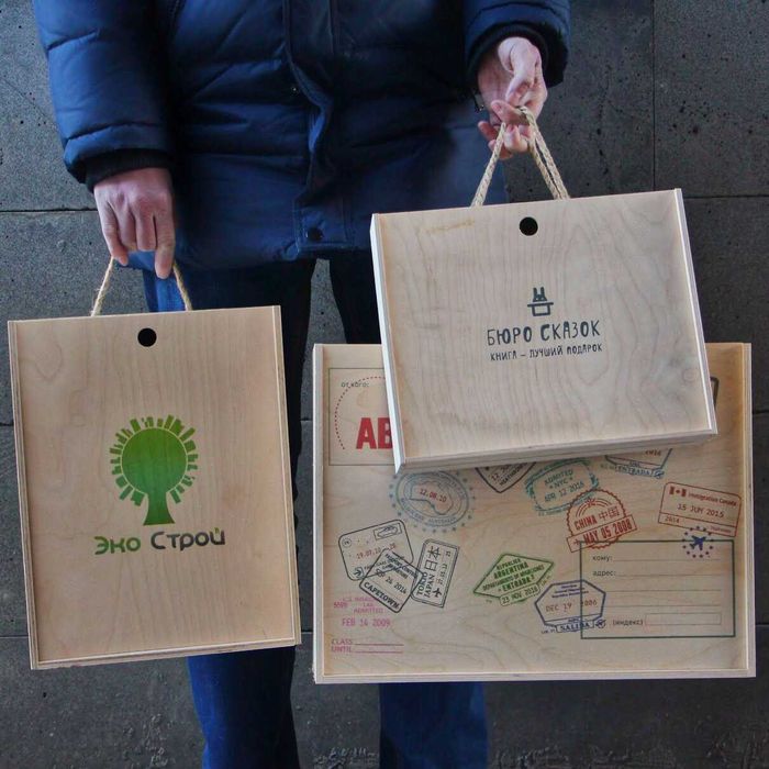 Изготавливаем Боксы Коробки Упаковки Дерево Фанера ЭКО