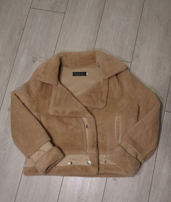 плюшено палто от овча кожа