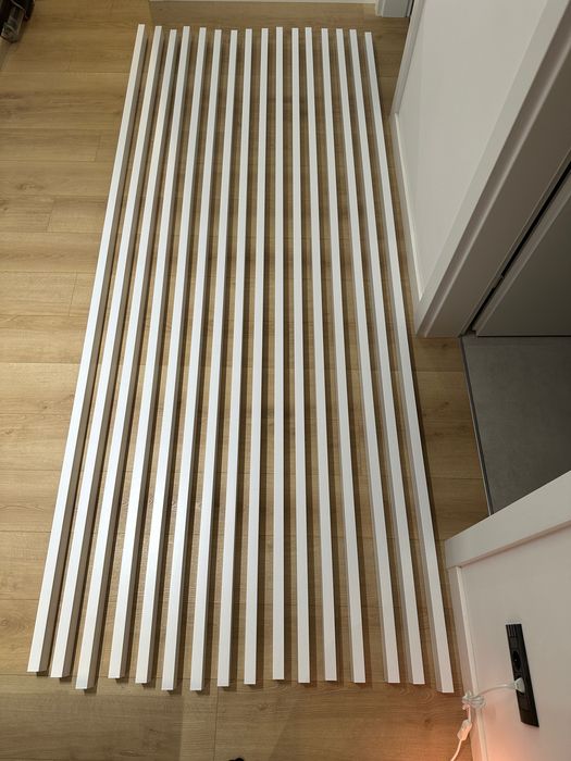 Riflaj despartitor decorativ premium 30x60x2750mm, 24buc, nou, alb mat