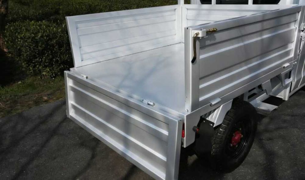Masina Electrica Triciclu cu Cabina incalzita, Volan, Fara Permis CIV RAR inclus, Cargo TUK TUK Bena Basculabila Baterie 80Ah