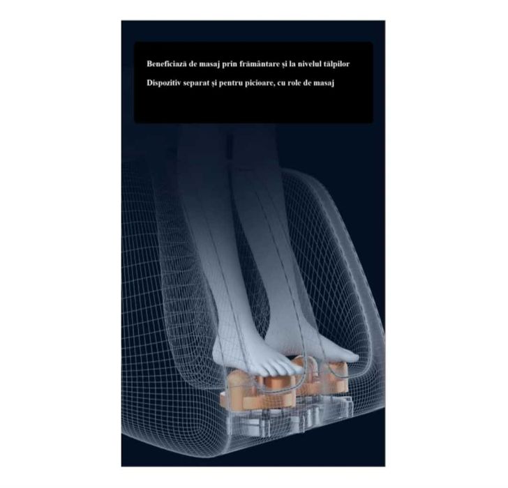 Saltea Masaj cu Role Shiatsu și vibrații, 3 moduri de masaj, 2 viteze