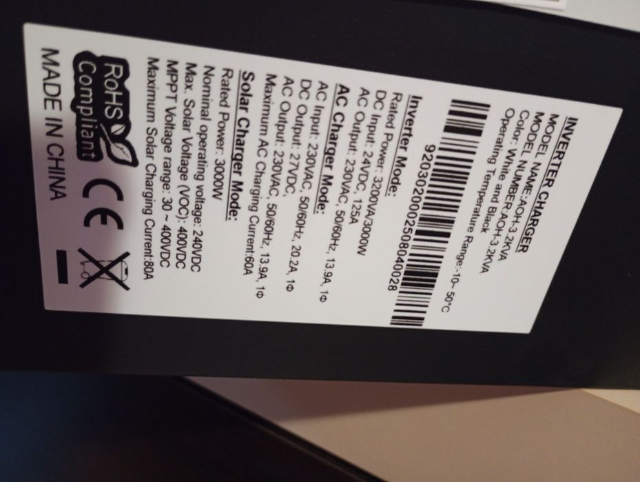 Invertor fotovoltaice hibrid 3,2 kw 24v