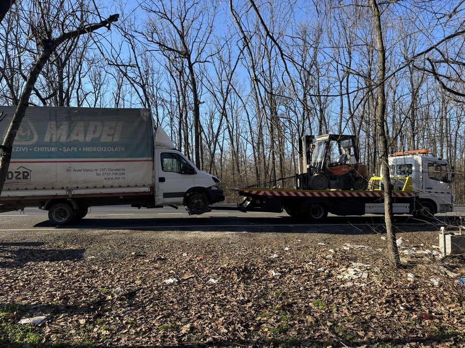 Tractari Auto Autostrada A1 Platforma cu Macara Tractari Camioane