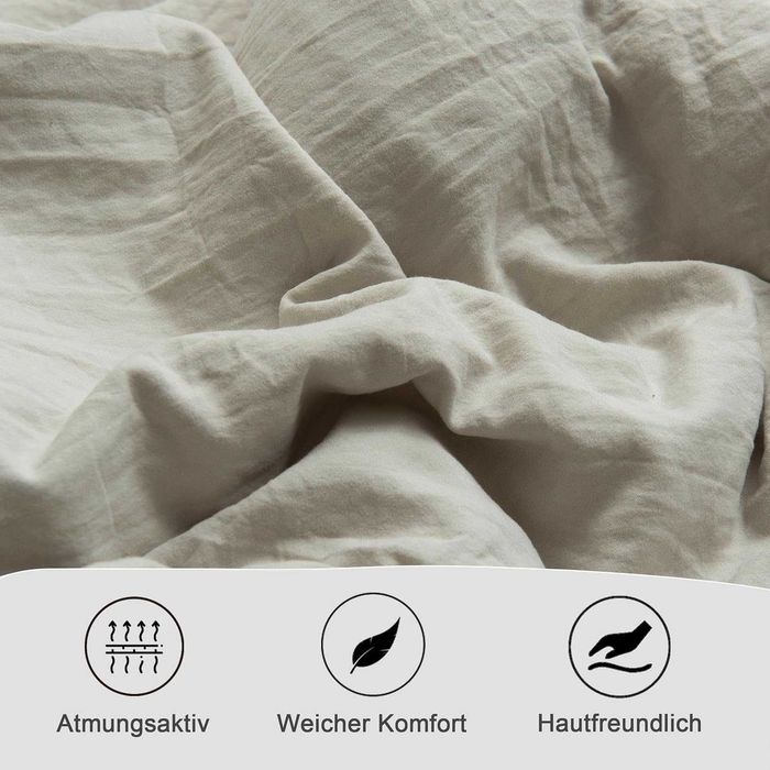 Спално бельо 5 части 135x200 см + чаршаф 180x200 см – тъмно бежово