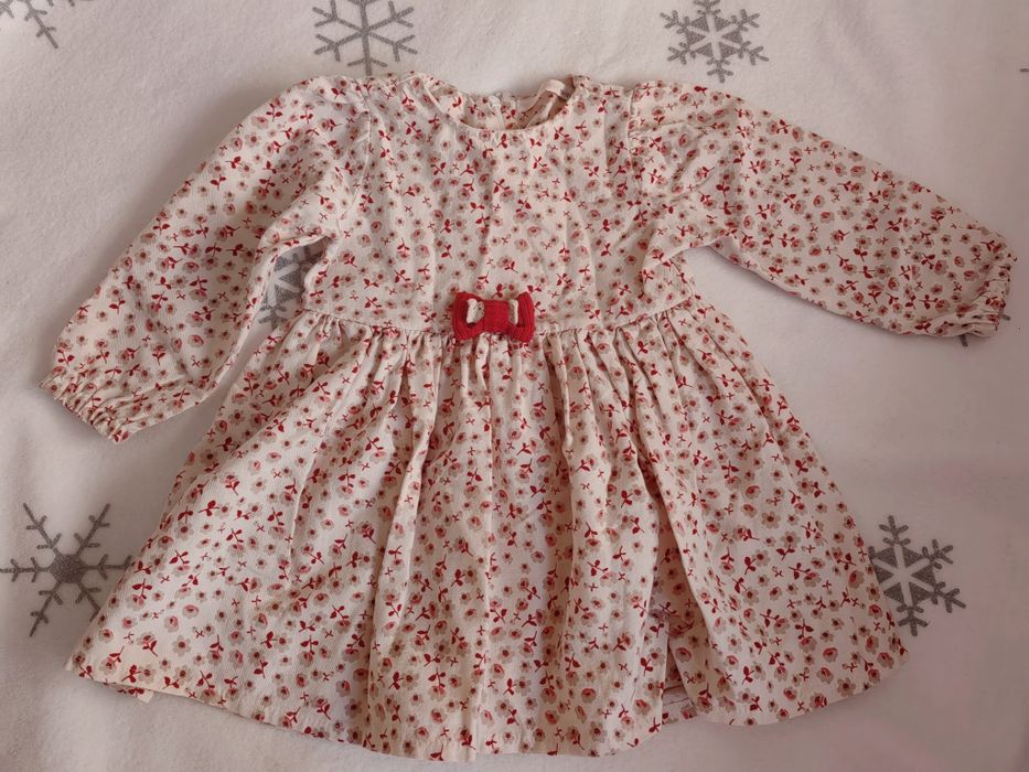 Комплект рокля и мекичко палто - р-р 80 и 86