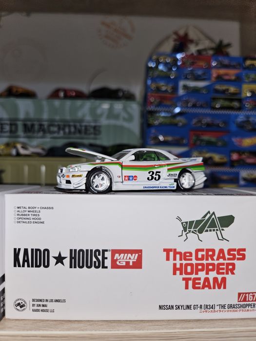 Mini GT Kaido House NISSAN SKYLINE GT-R (R34) "The Grasshopper"