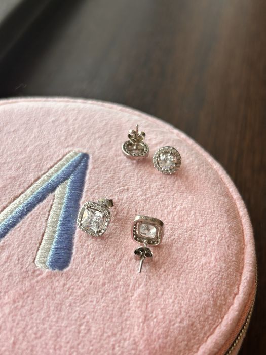 Сребърни обици с цирконий