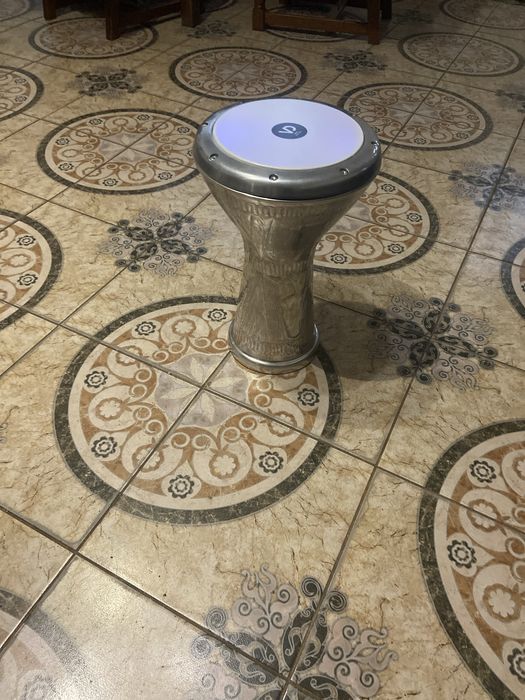 Tarabana gri aluminiu si cu luminite