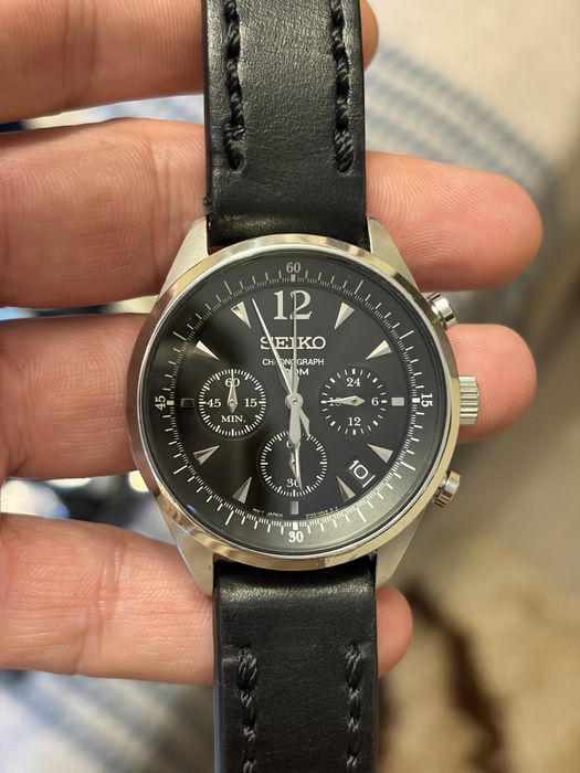 Ceas Seiko cronograf curea piele