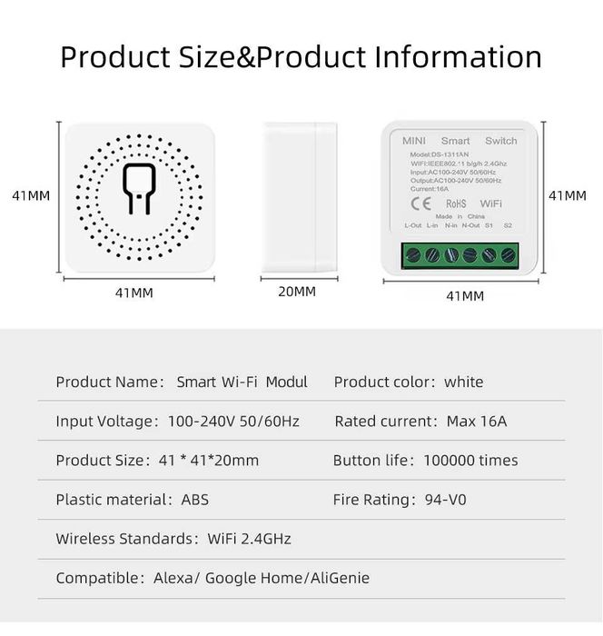 Wi-Fi Smart превключвател Cozylife. 220V/16A. Българско ръководство