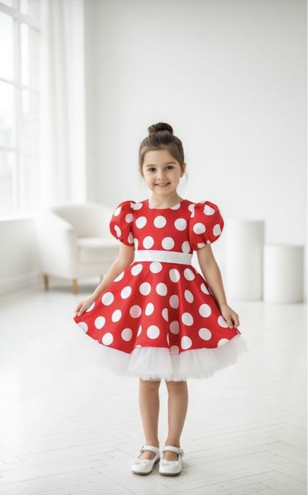 Прлатье в горошек в ретро стиле для садика