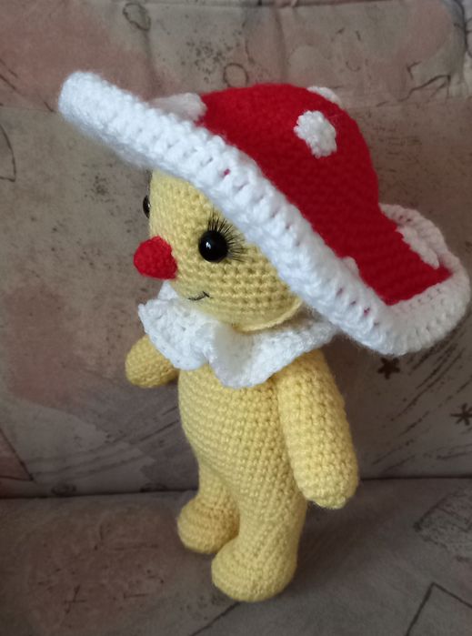 Вязаный грибочек мухоморчик