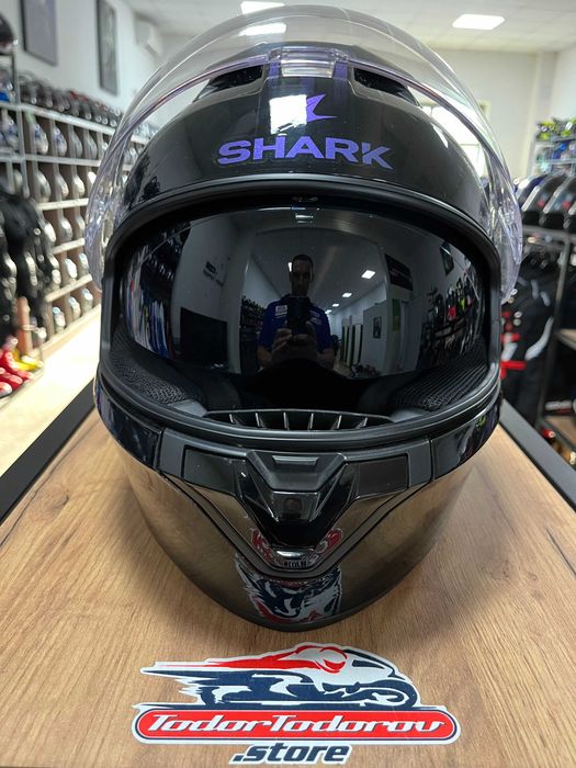 Мото каска за мотор SHARK RIDIL ASYA Gloss S 55-56 см,вградани очила с ...
