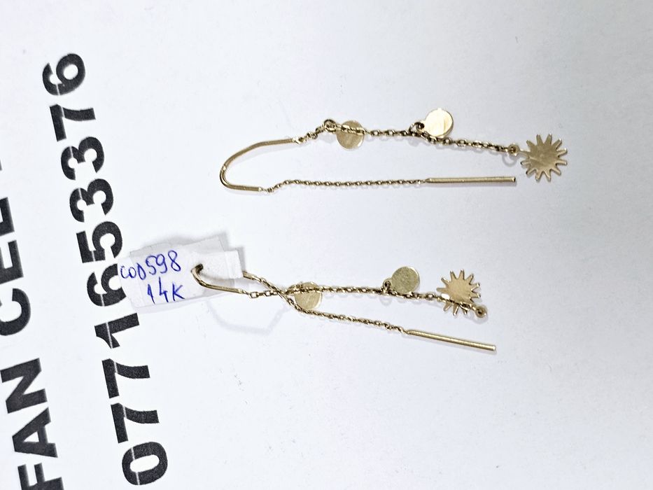 Vand cercei din aur 14 k 2.1 g cod 598