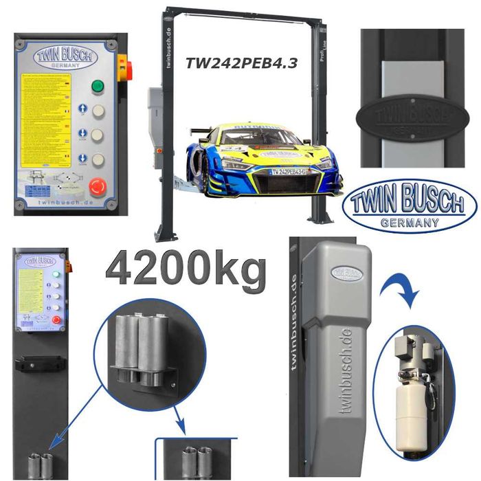 Подемник двуколонен 4.2t горна синхронизация ел.магнитнo заключване