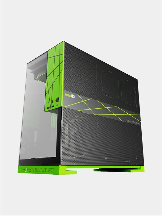 Geometric Future Model 5 Glass Green/Black (With 5-FAN)