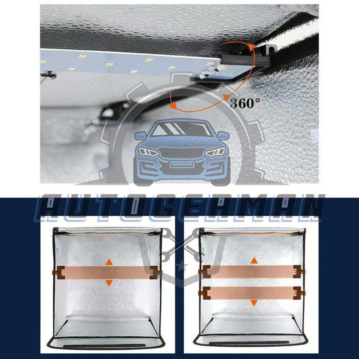 Професионална фото кутия 100см фотобокс комплект с осветление 3 фона