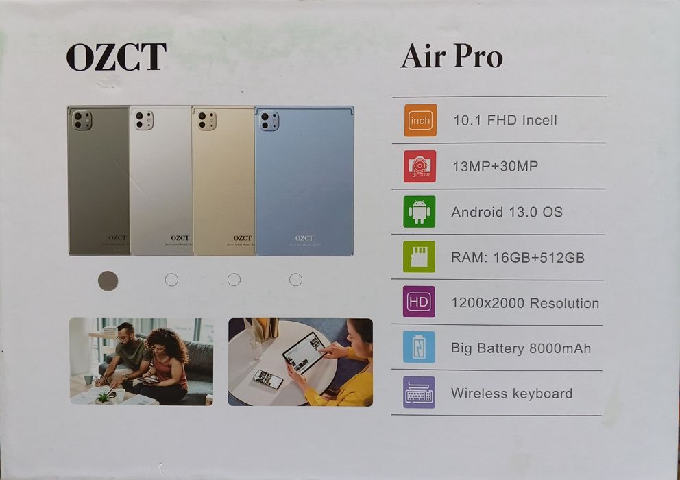 OZCT Air Pro 512 ГБ + клавиатура + стилус, полный комплект