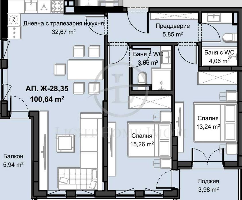 Продава се Тристаен апартамент в Пловдив, Христо Смирненски - 126 кв.м за 1446 €/кв.м - Снимка #3