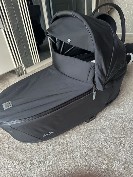 Количка Cybex Priam 4 Chrome  Brown кафява кожа+скеле на седалка