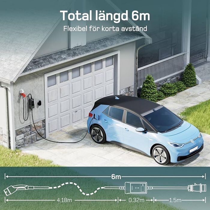 Stație de încărcare/wallbox mobilă dé 11 kW [6 m|trifazată|6-16