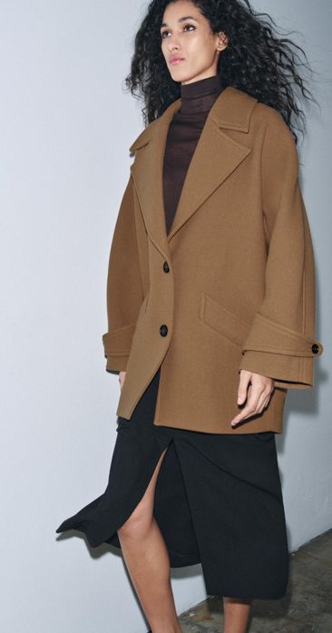Palton oversize lana Zara Manteco limited edition