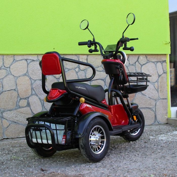 Двуместна електрическа триколка Pudding 1800W-48V-20Ah RED