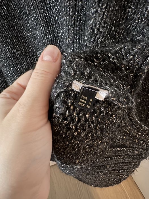 Pulover negru metalizat Massimo Dutti lana alpaca