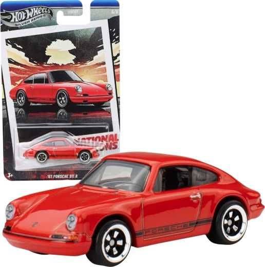 Cadou de colecție, Hot Wheels, '67 Porsche 911 R, metal, 1:64,argintie