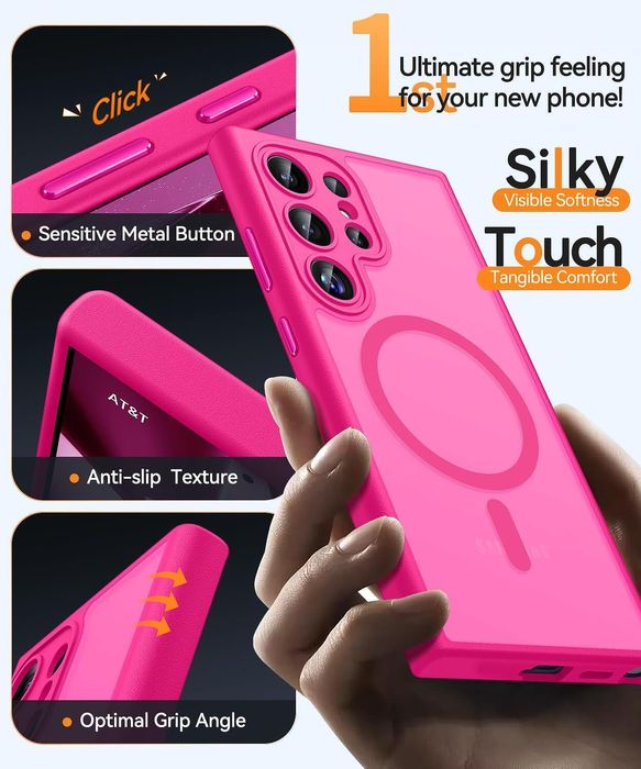 Матов magsafe кейс за samsung galaxy s24 ultra - розов