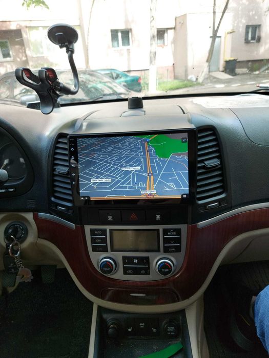 Navigatie Android Hyundai Santa Fe Waze YouTube GPS BT Casetofon