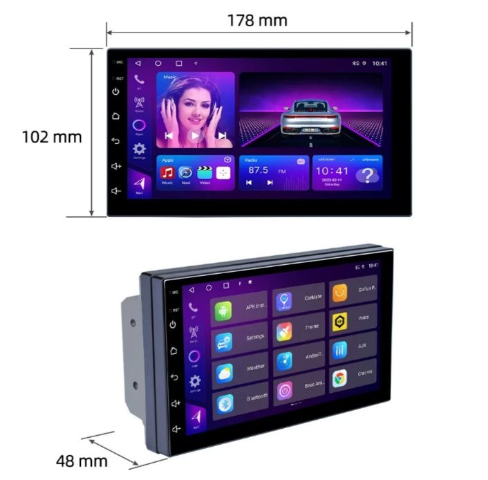 Навигация Мултимедия 7-инчов 2+32GB IPS Full Touch екран Android автом