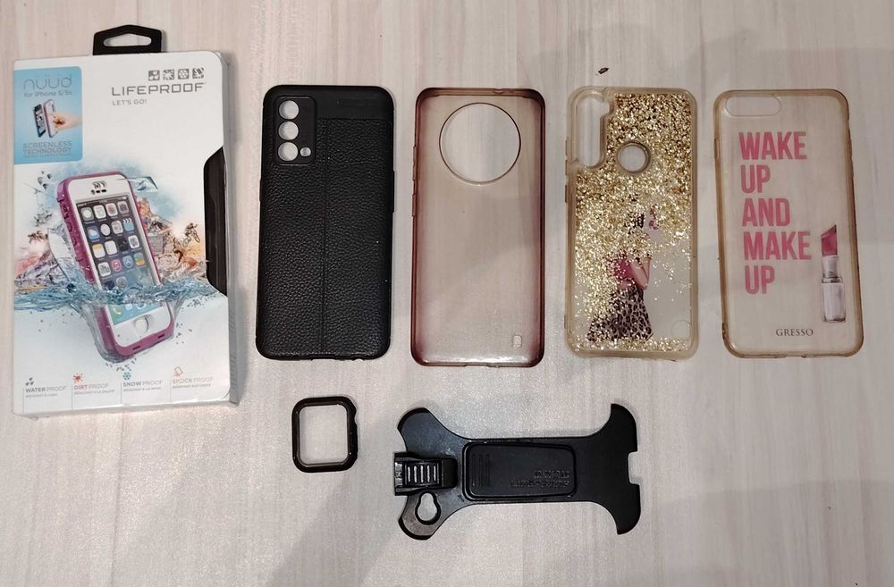 калъфи iphone 4, 5, Redmi note 8t, realme gt master, apple watch