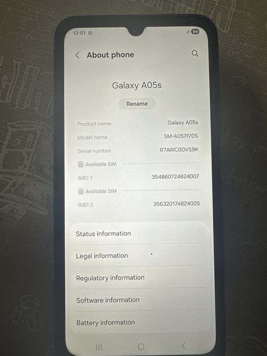 sam A05s,128 gb dual sim ,4 gb ram